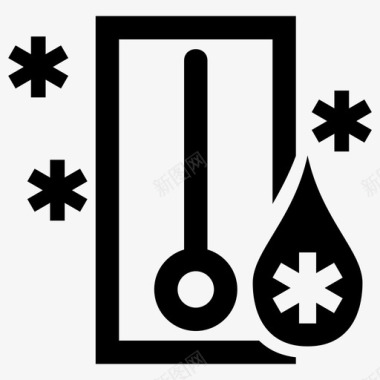 水温温度计温度气候寒冷图标