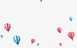 彩色热气球天空旅游浮漂素材