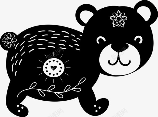 Scandivian动物兔熊熊猫钪剪贴画的自然动物图标