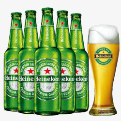 heineken送专用啤酒杯喜力啤酒Heineken荷兰原装进口啤高清图片