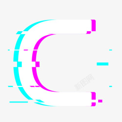 抖音风格英文字母C素材