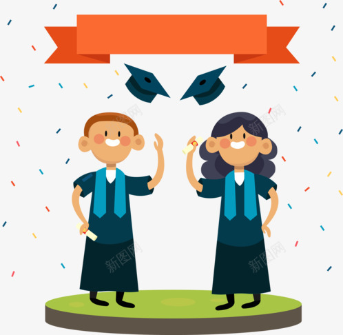 卡通博士帽毕业学生卡通png免抠素材_88icon https://88icon.com 卡通 博士 毕业 学生