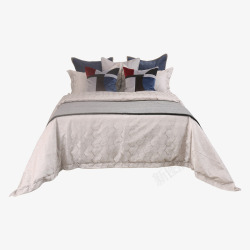 床上用品现代简约轻奢样板房间床品多件套主卧室软装配素材