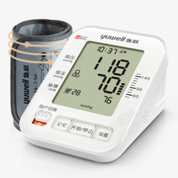 鱼跃电子血压计家用语音上臂式血压仪器自动智能血压测素材