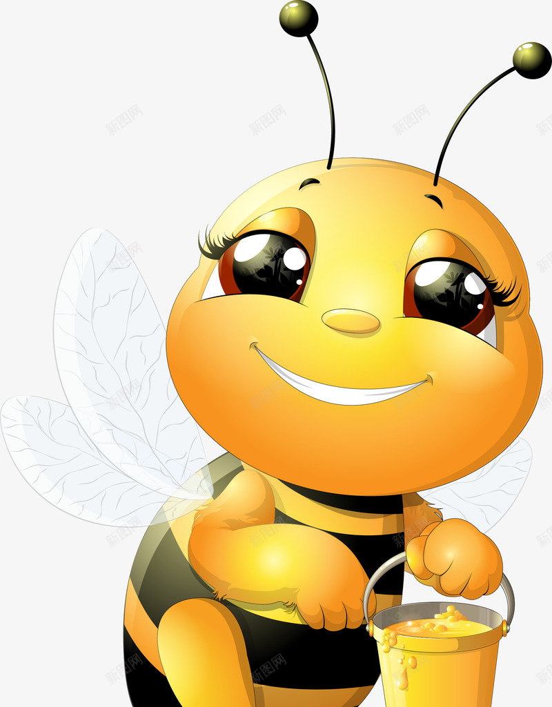 卡通小蜜蜂可爱蜂蜜采蜜海报png免抠素材_88icon https://88icon.com 卡通 蜜蜂 可爱 蜂蜜 采蜜 海报