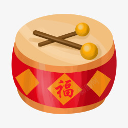 2019开业喜庆欢庆乐器手绘红色圆鼓传统鼓装饰腰鼓素材
