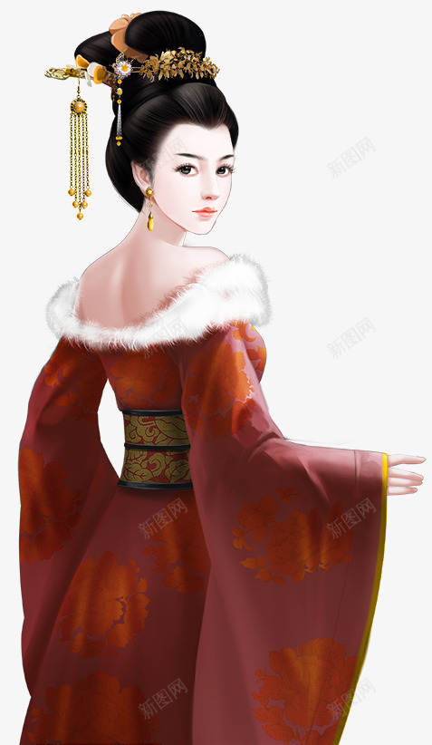 深红外衣宫妃古风png免抠素材_88icon https://88icon.com 深红 外衣 宫妃 古风