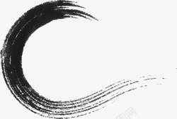 黑墨绘画艺术笔刷创意墨水弧线效果素材