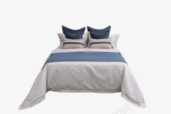 现代简约样板房间床上用品蓝色软装床品卧室内布艺软饰素材
