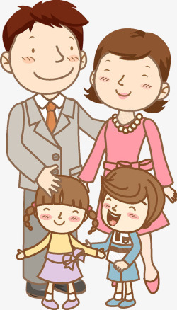 卡通幸福一家人素材