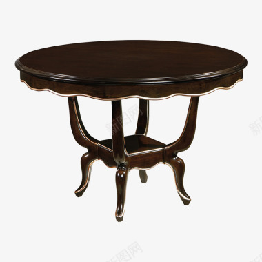欧式花纹美式轻奢实木餐桌椅组合12米欧式圆形圆餐桌家用饭桌图标
