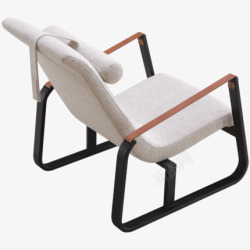 靠背布艺真皮餐椅子如恩简约单人沙发椅北欧高靠背布艺休闲懒人椅子设计师高清图片