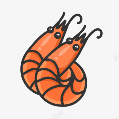 海鲜展架虾图标
