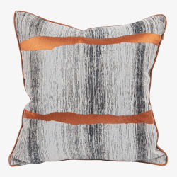 北欧美式摆件设计师抱枕简约现代北欧美式灰橙色靠枕靠垫沙发床头样高清图片