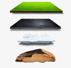 地板草坪冰山沙漠透明素材