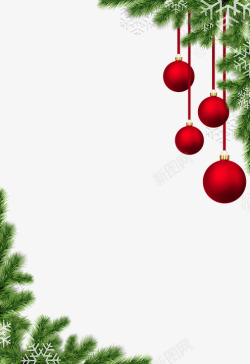 圣诞球圣诞树圣诞节假期装修圣诞装饰摆设树枝松针圣诞素材