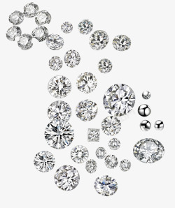 一堆钻石各种角度钻石八心八箭素材