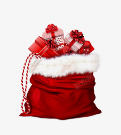 圣诞老人礼物红色袋圣诞礼物素材