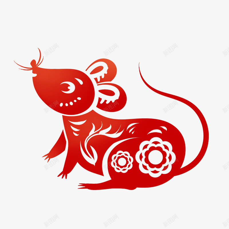 剪纸风老鼠图案png免抠素材_88icon https://88icon.com 剪纸 老鼠 图案