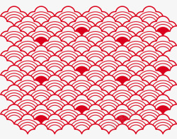红色中国风祥云底纹素材