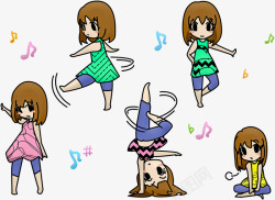 插画美女小女孩可爱小清新清纯少女美少女1269素材