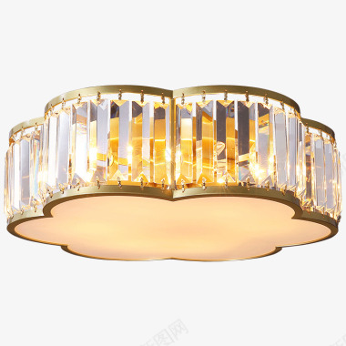 美式现代圆凳希尔顿全铜美式水晶led吸顶灯客厅餐厅卧室书房现代图标