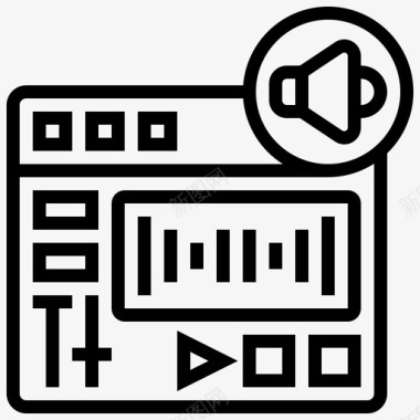 预防接种室声音录音室1线性图标