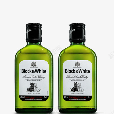 小黄瓶苏格兰威士忌黑白狗40度200ml2瓶进口正品洋酒图标