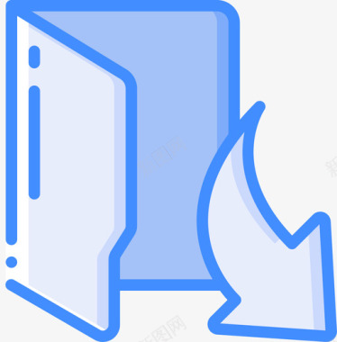 弯曲蓝色箭头箭头文件和文件夹操作4蓝色图标