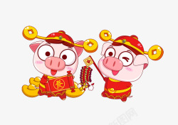 新年喜庆插画猪4素材