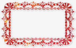 帧圣诞节红色曼陀罗边境装修度假设计季节性问候语白装素材