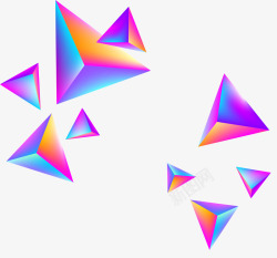炫彩立体悬浮三角形素材