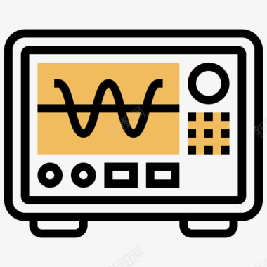 频率读数电子测量4黄色阴影图标