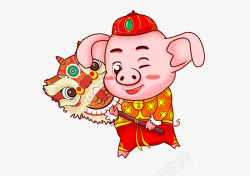 新年喜庆插画猪3素材