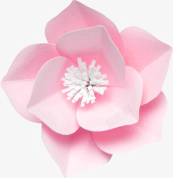粉色剪纸风花朵素材