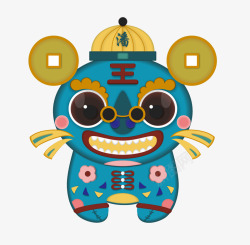 吉祥布老虎潘小虎是潘家园吉祥物以老北京布老虎为设计原型造型上高清图片