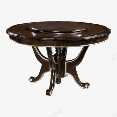 美式铁艺餐桌格样美式轻奢实木餐桌椅组合圆桌饭桌家用圆形餐桌胡桃图标