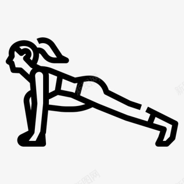 跑步者瑜伽姿势5直线型图标