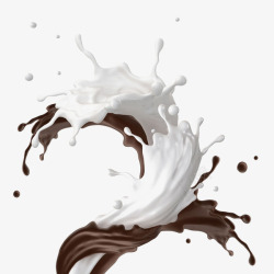 飞溅的牛奶巧克力素材