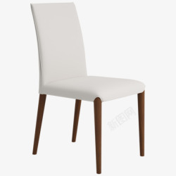 实木餐椅胡桃木色脚黄色皮质餐凳子北欧品质奢华型设计素材