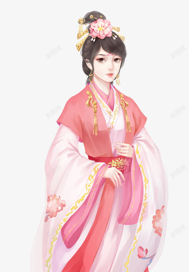 粉衣宫妃3png免抠素材_88icon https://88icon.com 粉衣 宫妃