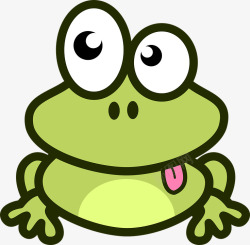青蛙舌头动物绿色卡通搞笑素材