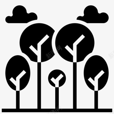 庭院大门树木生态与环境森林图标