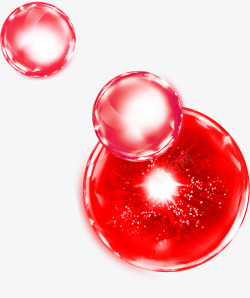 红色光效水气泡素材