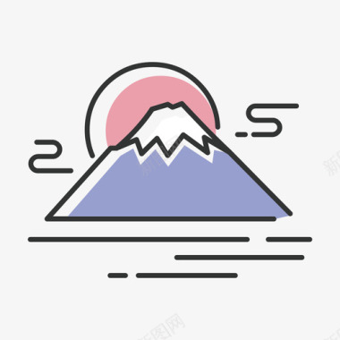 日本暑期旅游旅游日本富士山图标