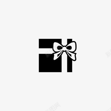 礼物盒100个超大黑色扁平风格礼物盒图标集Iconcom图标