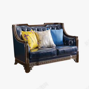 肉桂皮格样美式真皮沙发客厅实木轻奢沙发组合高端别墅奢华皮图标