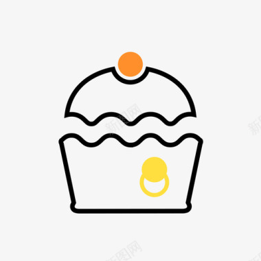 手绘蜡烛蛋糕蛋糕图标
