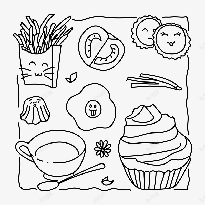 食物美食线稿作者微博四月Hpng免抠素材_88icon https://88icon.com 食物 美食 线稿 作者 微博 四月
