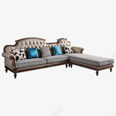 美式轻奢实木沙发转角组合客厅法式轻奢真皮沙发大小户图标